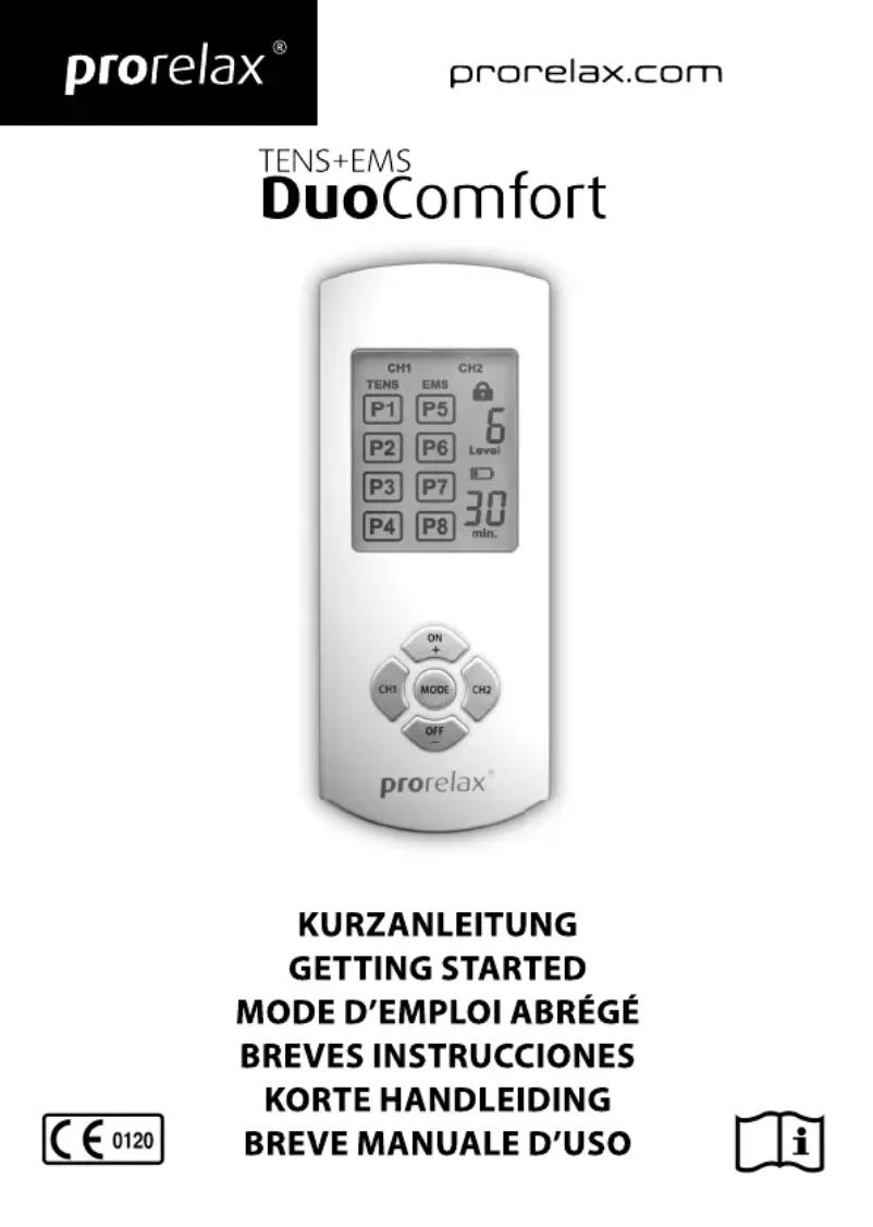 Page 1 de la notice Manuel utilisateur ProRelax TENS+EMS DuoComfort