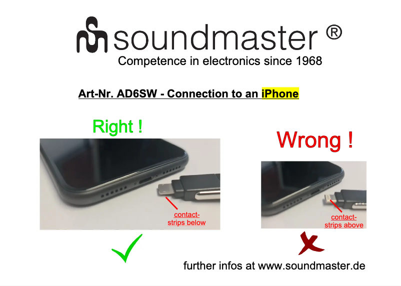 Page 1 de la notice Manuel utilisateur Soundmaster AD6SW