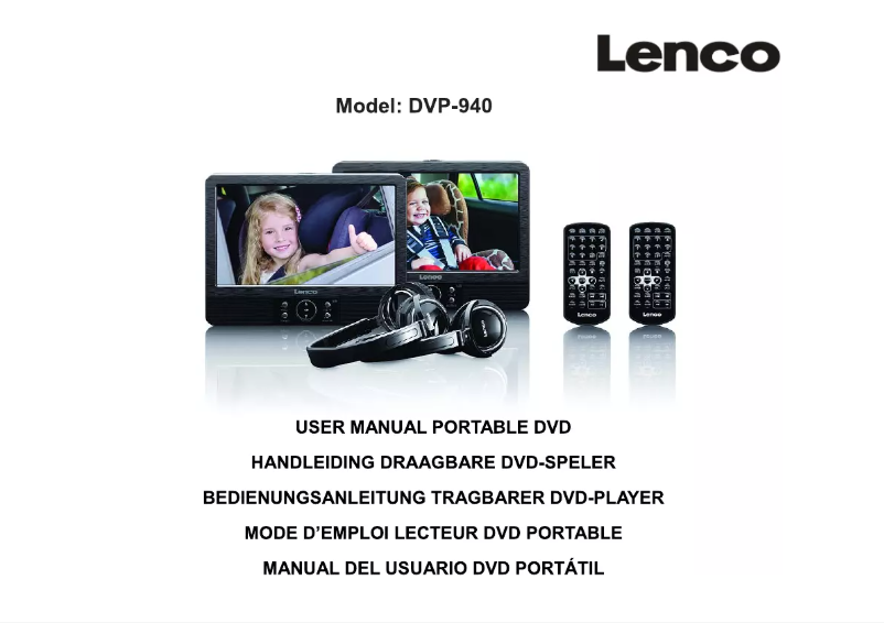 Page 1 de la notice Manuel utilisateur Lenco DVP-940