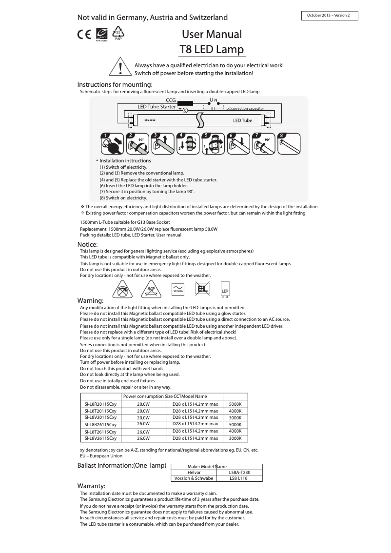 Page n°1 - Manuel utilisateur Samsung SI-L8R26115CEU