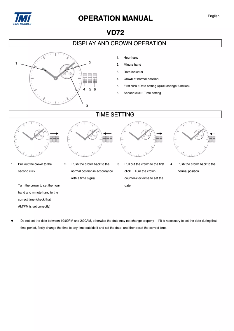 Page 1 de la notice Manuel utilisateur TMI VD72