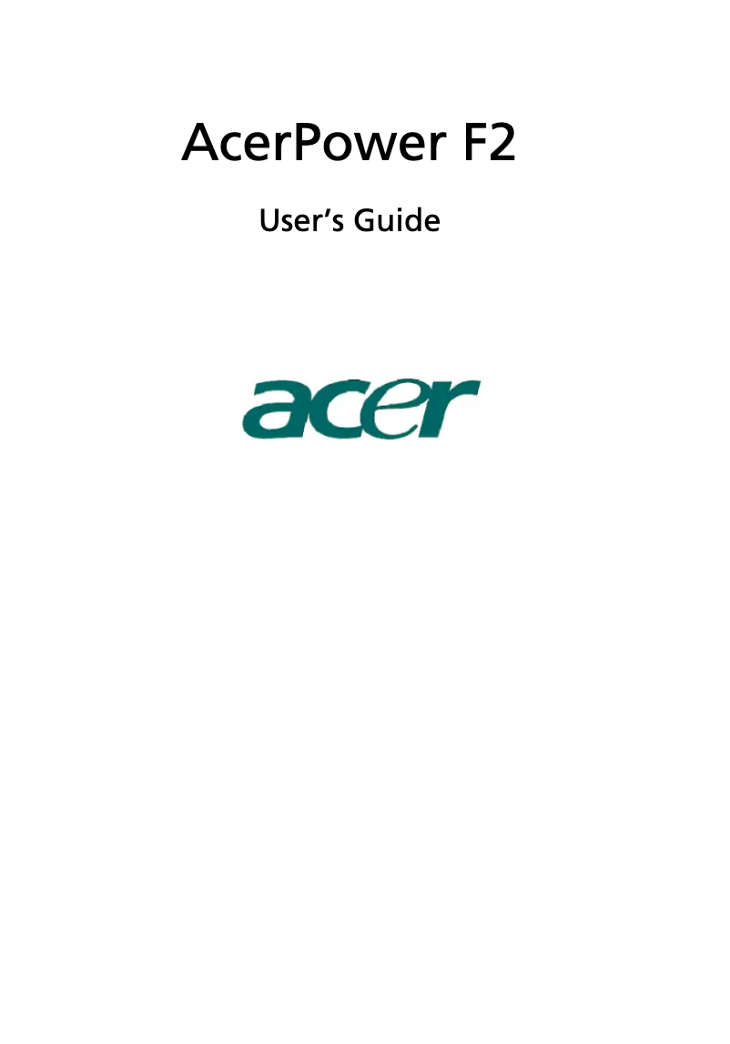 Image de la première page du manuel de l'appareil Power F2