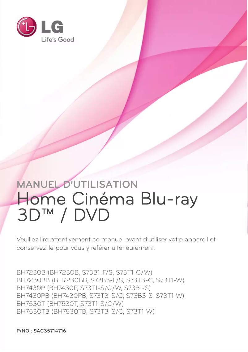 Page n°1 - Manuel utilisateur LG BH7430PB
