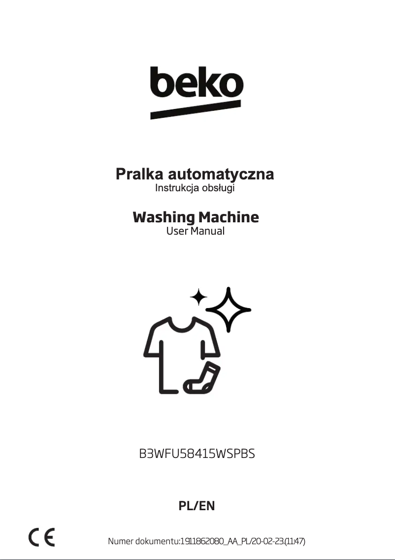 Page 1 de la notice Manuel utilisateur Beko B3WFU58415WSPBS