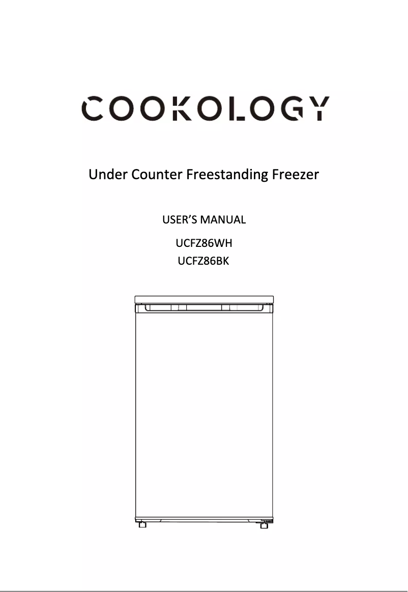 Page 1 de la notice Manuel utilisateur Cookology UCFZ86WH