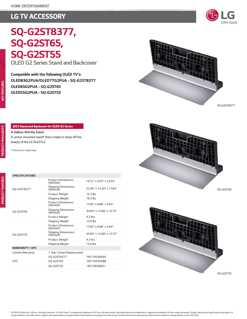 Image de la première page du manuel de l'appareil SQ-G2ST55