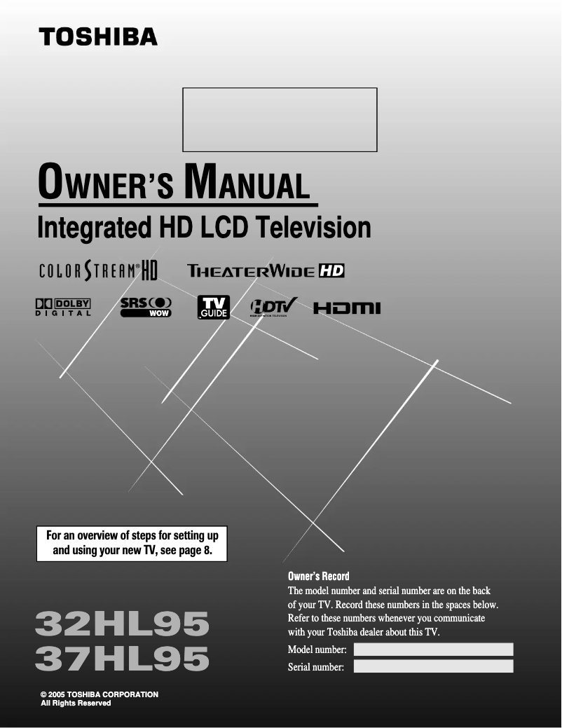 Image de la première page du manuel de l'appareil 32HL95