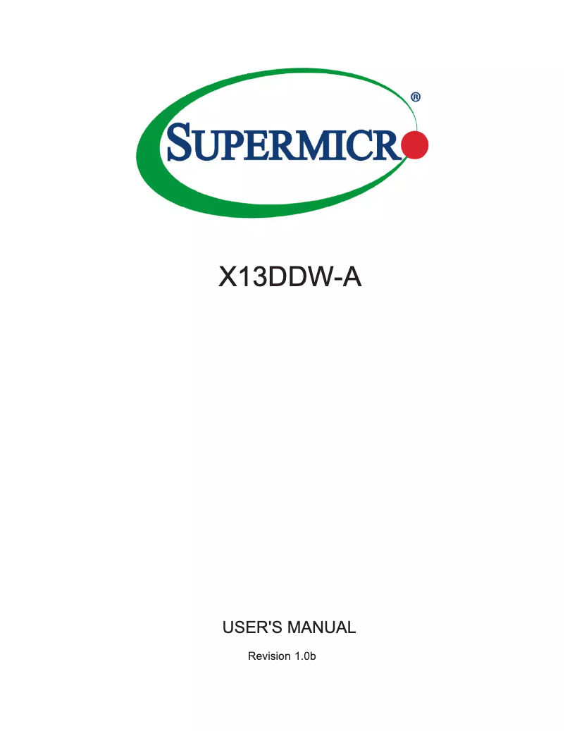 Page 1 de la notice Manuel utilisateur Supermicro X13DDW-A