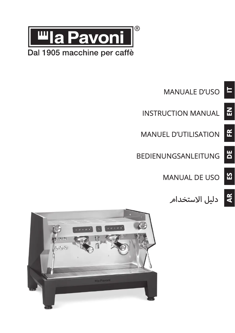 Page n°1 - Manuel utilisateur la Pavoni Bar T 2V