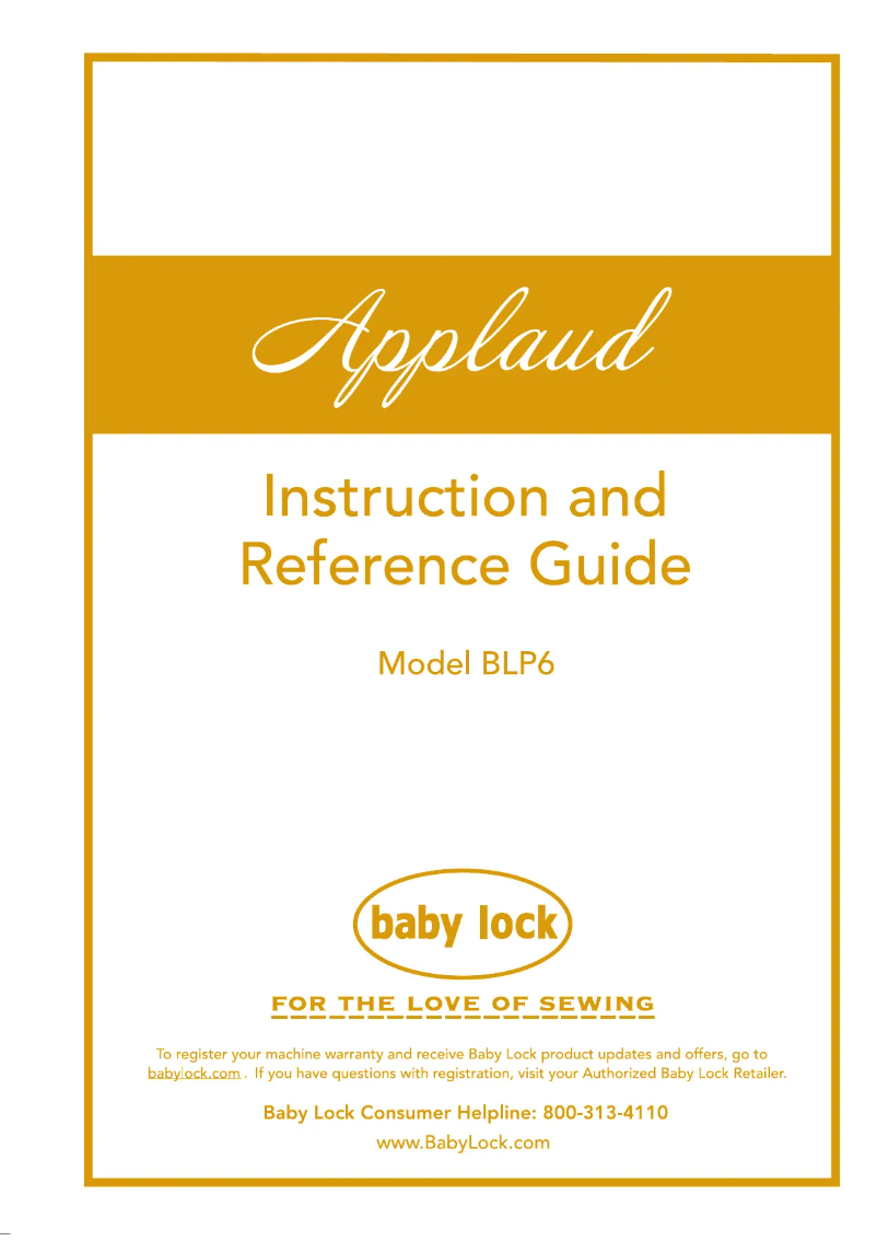 Page n°1 - Manuel utilisateur Baby Lock Applaud