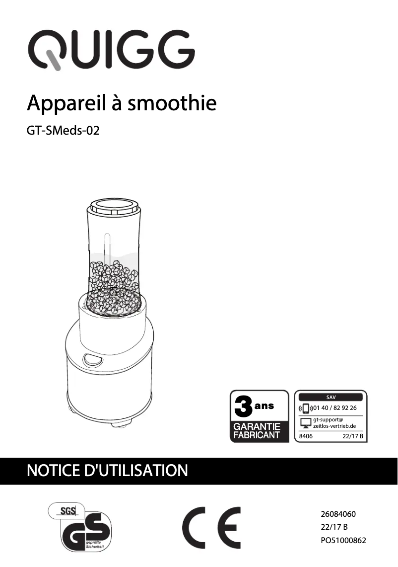 Page n°1 - Manuel utilisateur Quigg GT-SMeds-02