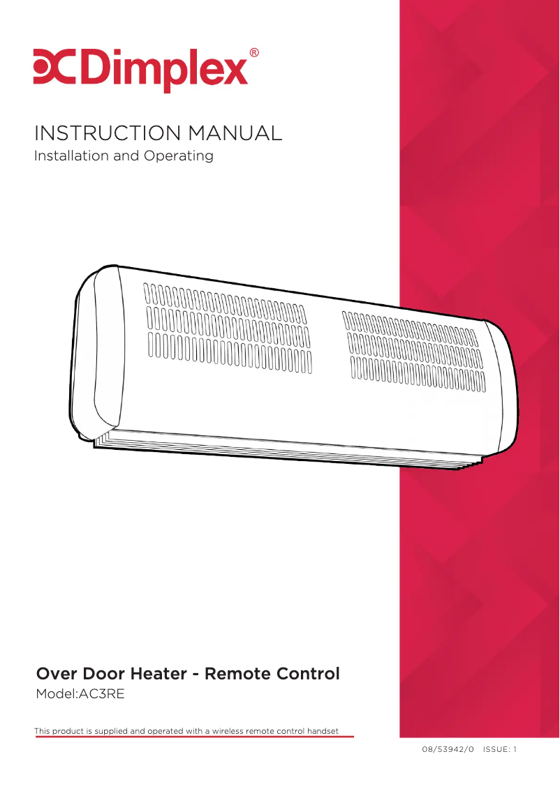 Page n°1 - Manuel utilisateur Dimplex AC3RE