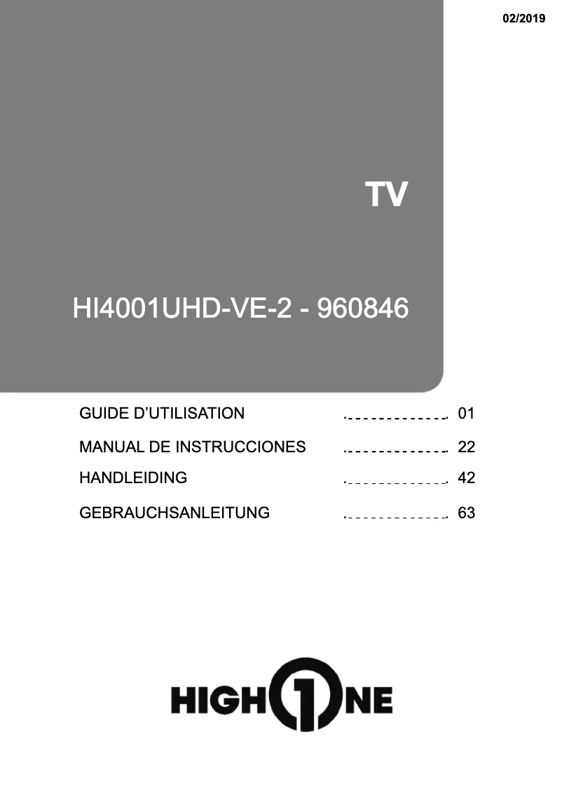 Image de la première page du manuel de l'appareil HI4001UHD-VE-2