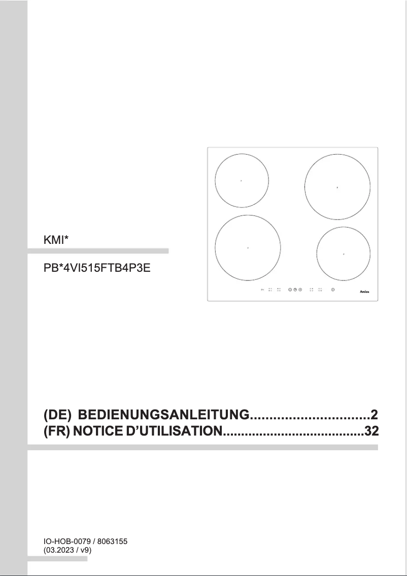 Page n°1 - Manuel utilisateur Amica KMI 63302 F