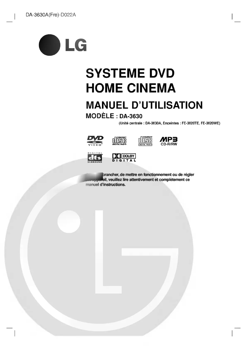 Página 1 del manual Manual de usuario LG DA-3630A