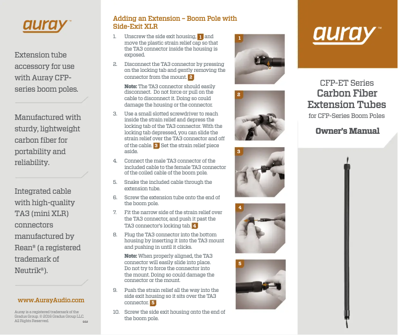 Page 1 de la notice Manuel utilisateur Auray CFP-ET2
