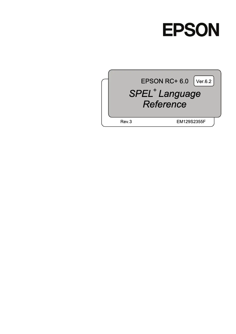 Page n°1 - Manuel utilisateur Epson RC+ 6.0