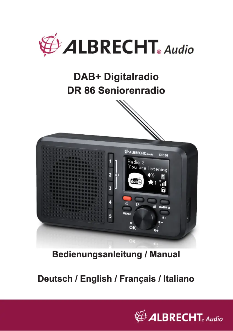 Image de la première page du manuel de l'appareil DR 86