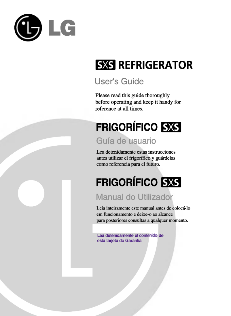 Page n°1 - Manuel utilisateur LG GR-P197QVRA
