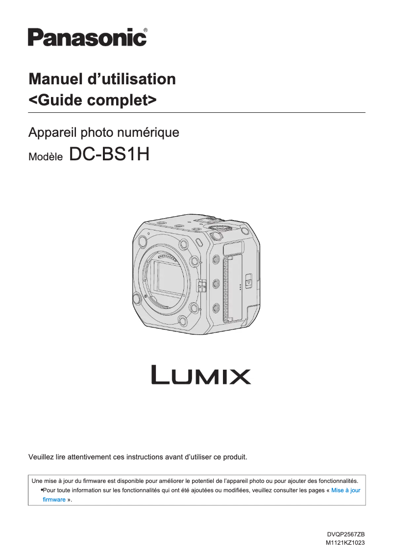 Page 1 de la notice Manuel utilisateur Panasonic Lumix DC-BS1H