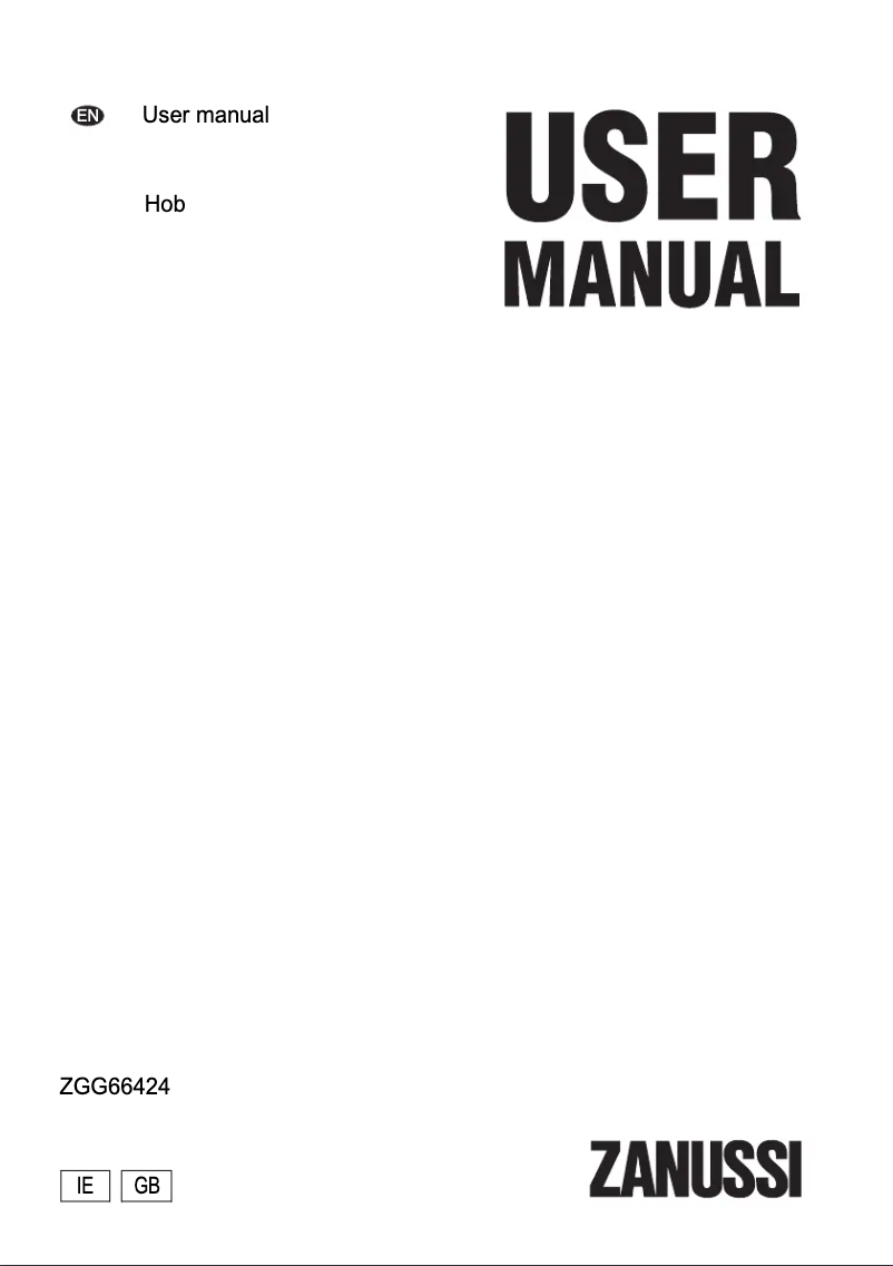 Page n°1 - Manuel utilisateur Zanussi ZGG66424BA