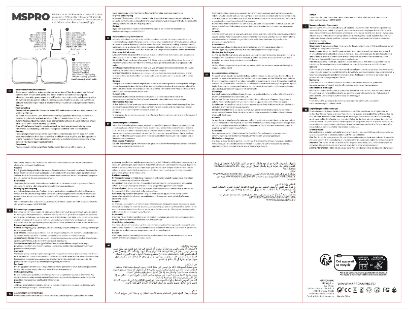 Page 1 de la notice Manuel utilisateur Mars Gaming MS-PRO