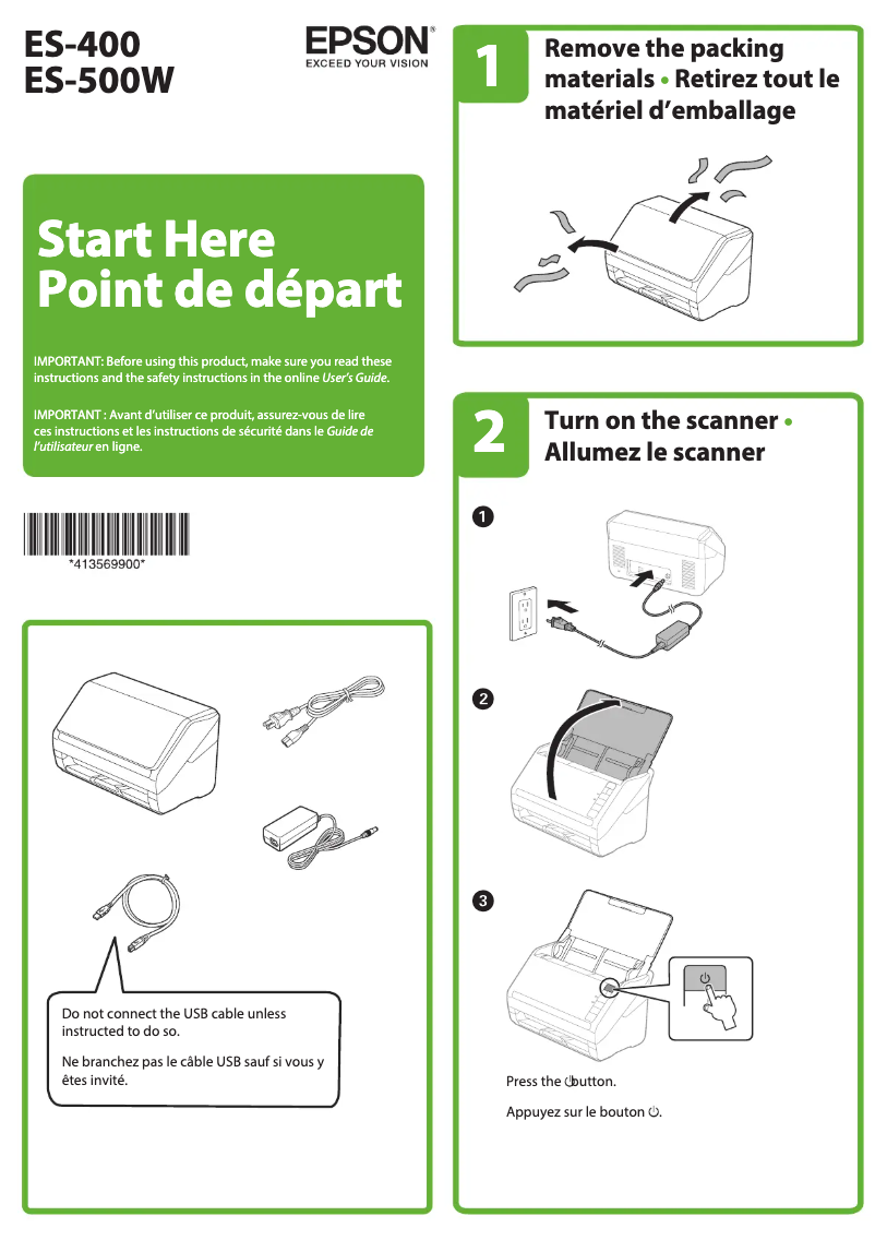 Image de la première page du manuel de l'appareil WorkForce ES-500W