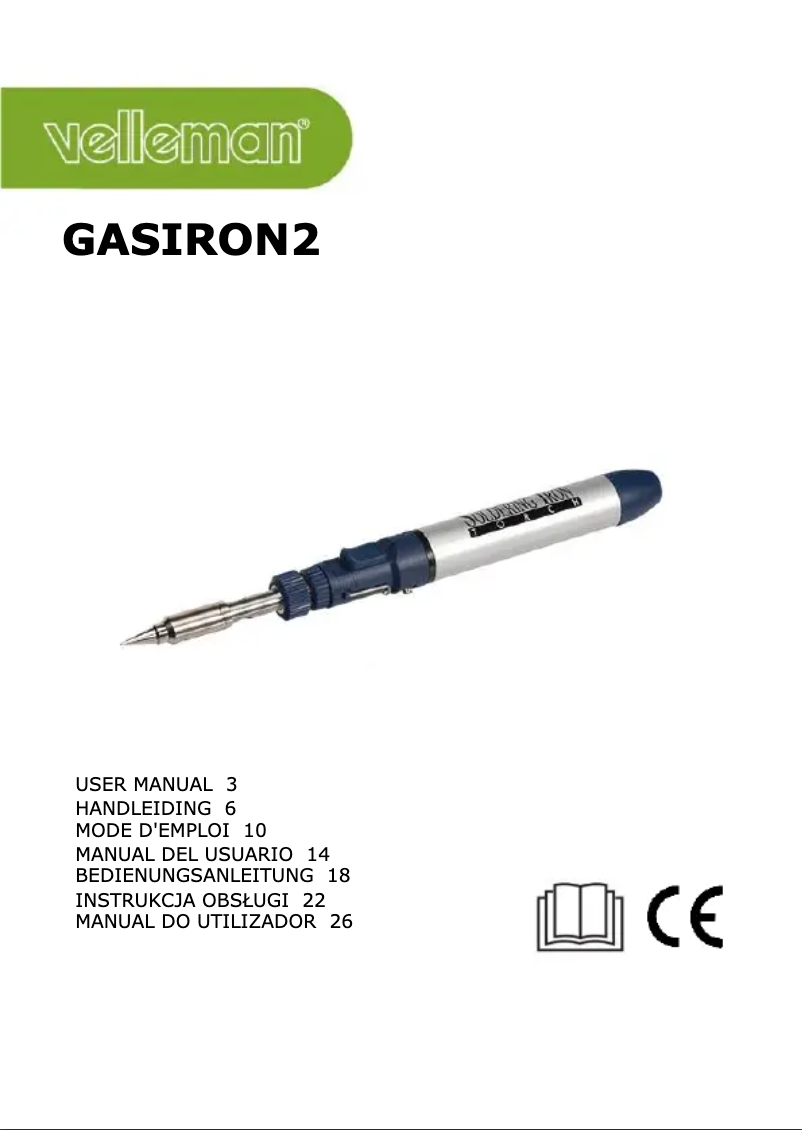 Página 1 del manual Manual de usuario Velleman GASIRON2