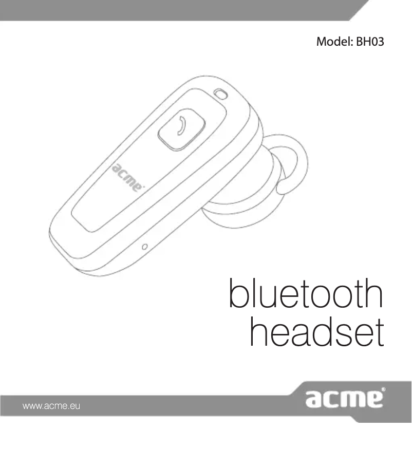 Page n°1 - Manuel utilisateur Acme United BH03