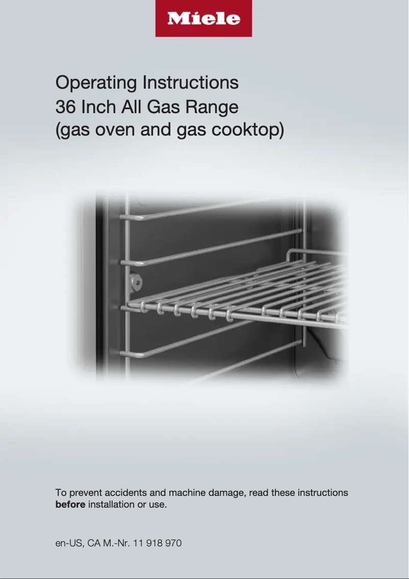 Page n°1 - Manuel utilisateur Miele HR 1135-3 G