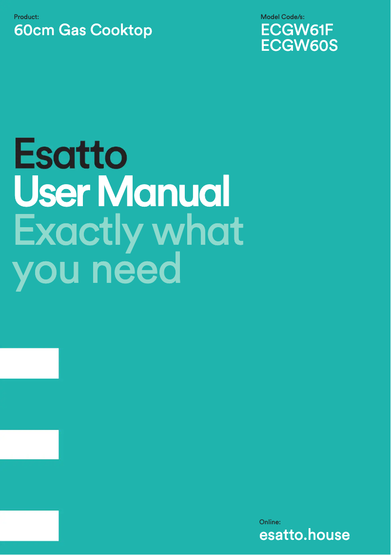 Page n°1 - Manuel utilisateur Esatto ECGW61F