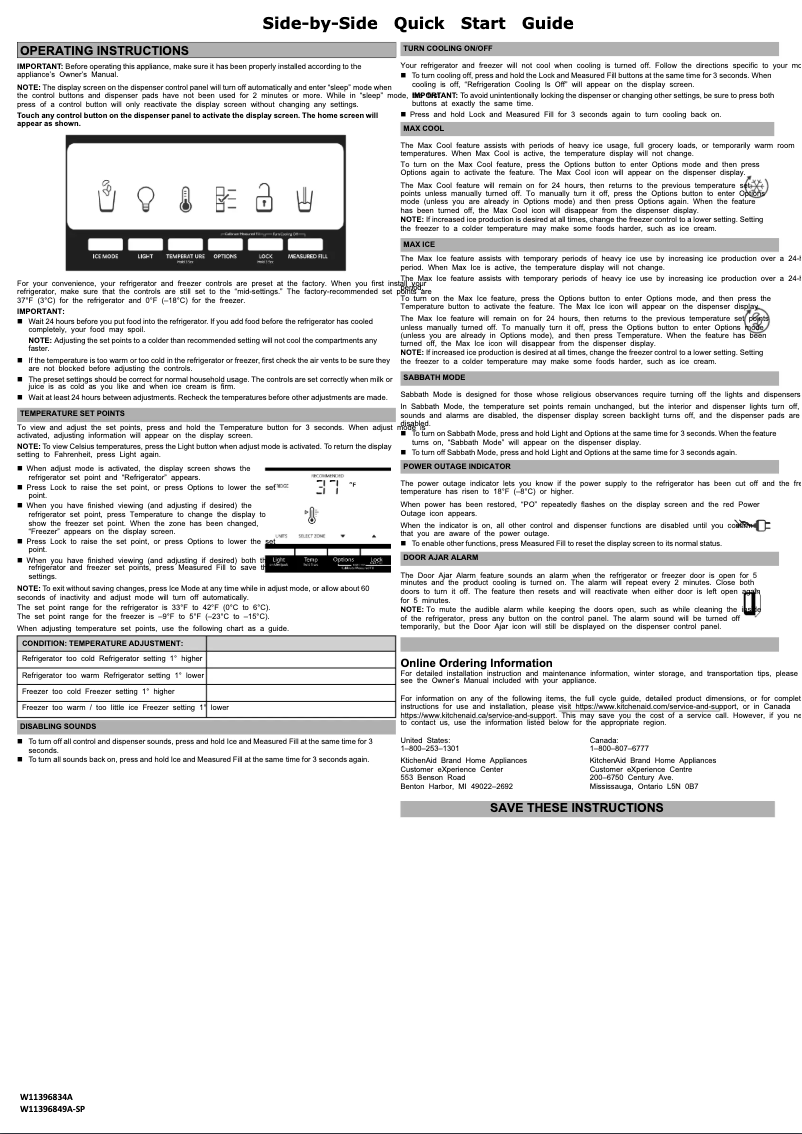 Página 1 del manual Guía de inicio rápido KitchenAid KRSC700HPS