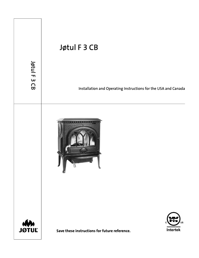Page n°1 - Manuel utilisateur Jøtul F 3 CB