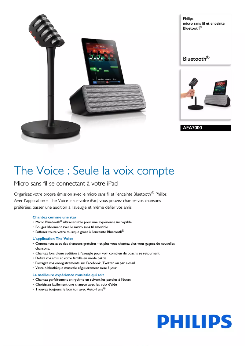 Page n°1 - Fiche technique Philips AEA7000