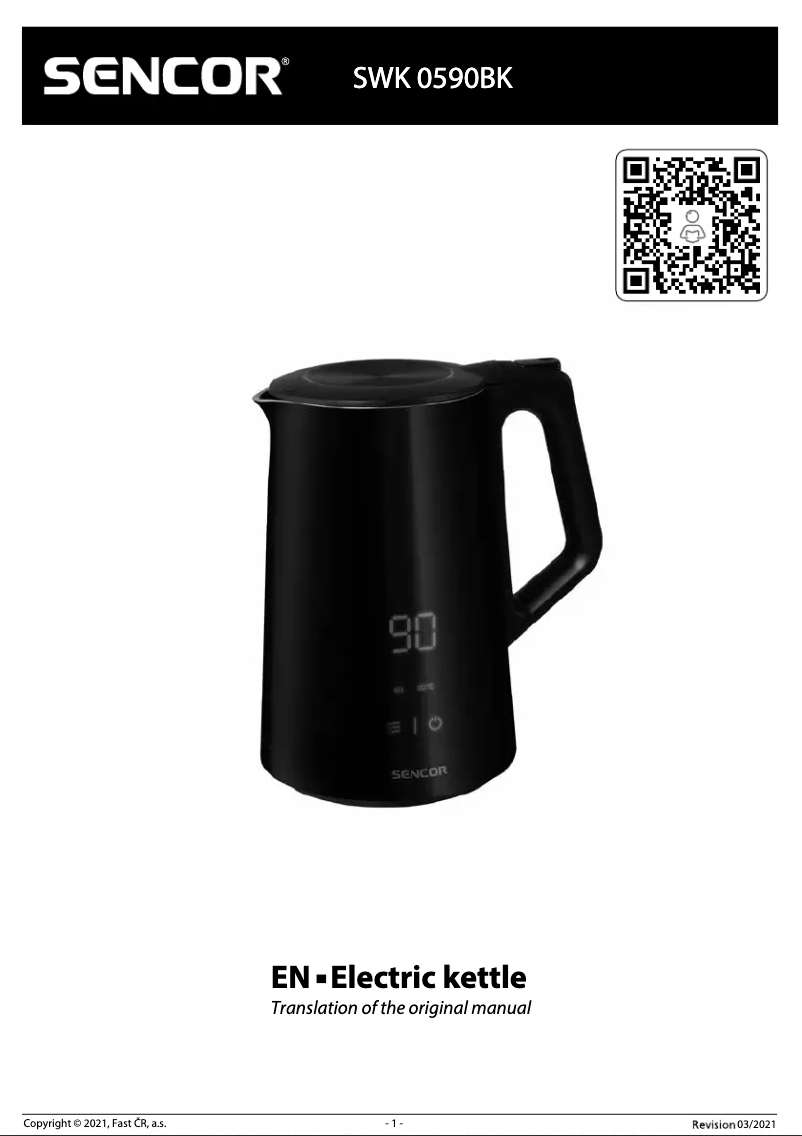 Page 1 de la notice Manuel utilisateur Sencor SWK 0590BK
