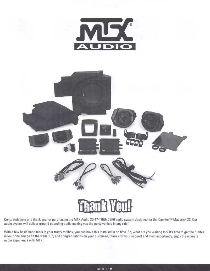 Page n°1 - Manuel utilisateur MTX Audio X3-17-Thunder6