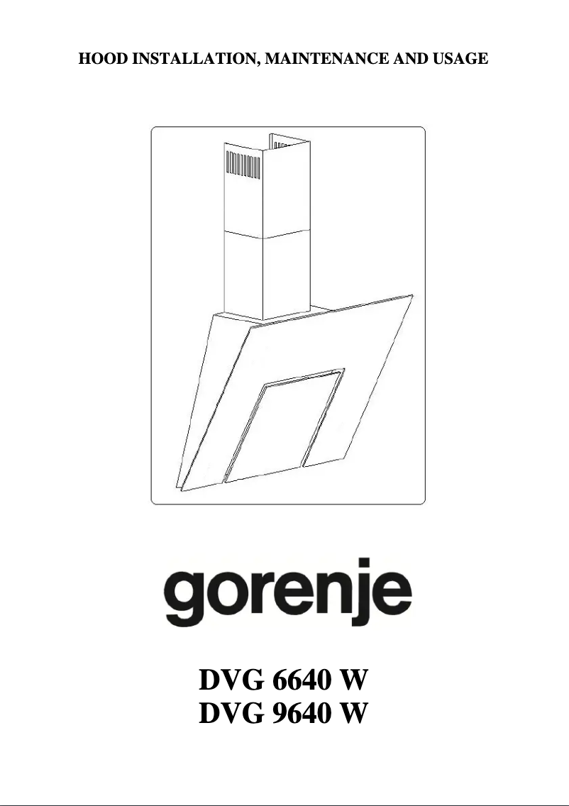 Page 1 de la notice Manuel utilisateur Gorenje DVG9640W