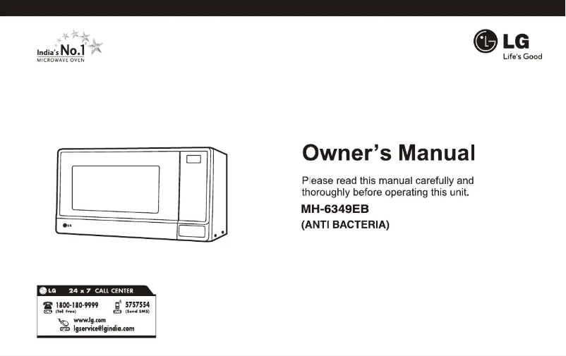 Page 1 de la notice Manuel utilisateur LG MH-6348BS