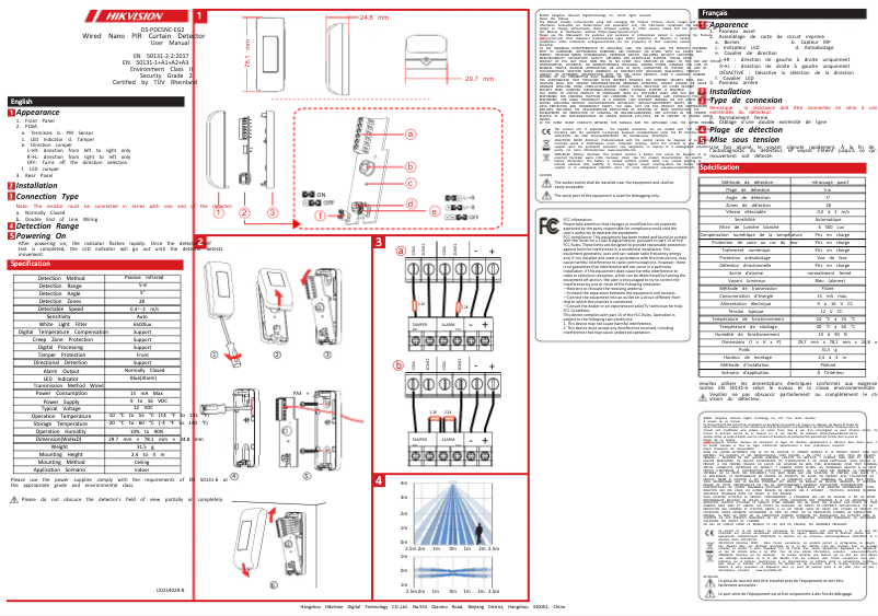 Page n°1 - Manuel utilisateur Hikvision DS-PDC5NC-EG2