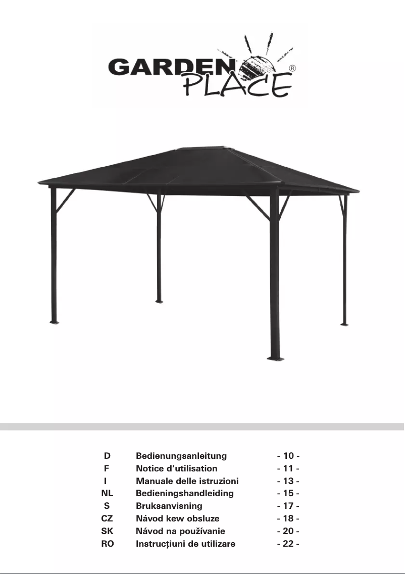 Página 1 del manual Manual de usuario Garden Place Costa