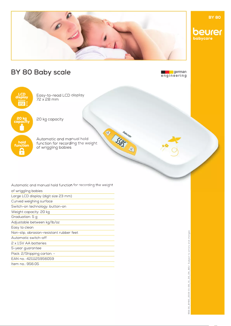 Page n°1 - Fiche technique Beurer BY 80