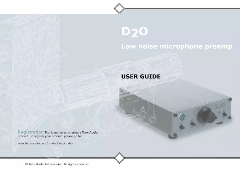 Image de la première page du manuel de l'appareil D2O Mono