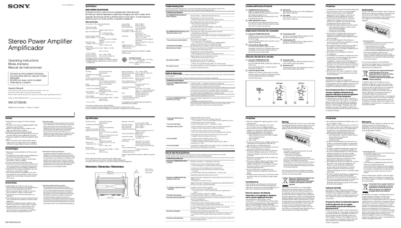 Image de la première page du manuel de l'appareil XM-GTX6040
