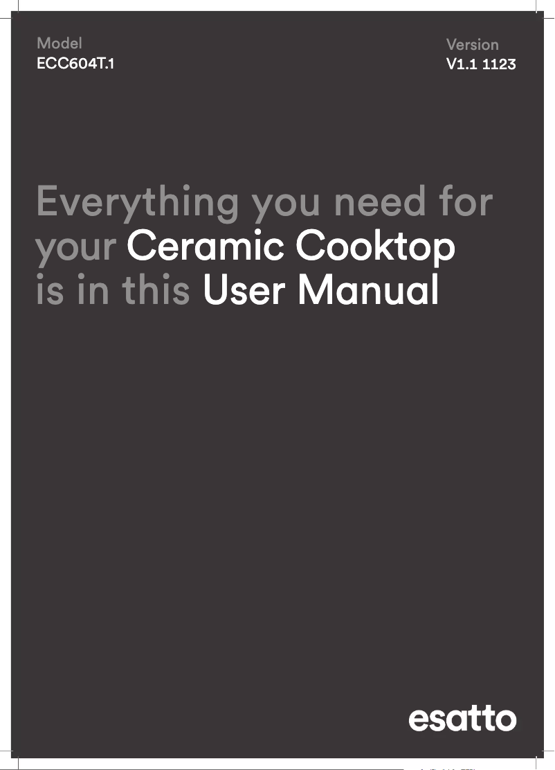 Page 1 de la notice Manuel utilisateur Esatto ECC604T.1