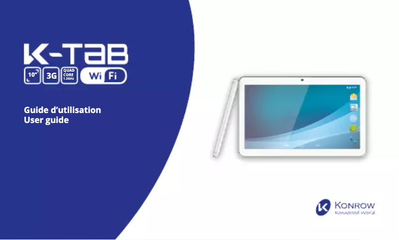 Page n°1 - Manuel utilisateur Konrow K-Tab 1001+