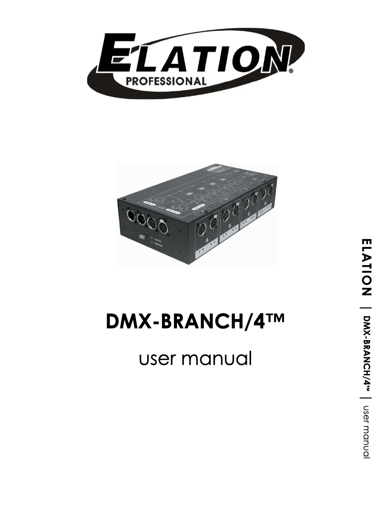 Page n°1 - Manuel utilisateur Elation DMX-BRANCH/4