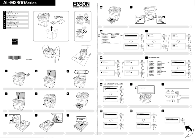 Page 1 de la notice Guide d'installation Epson WorkForce AL-MX300DN