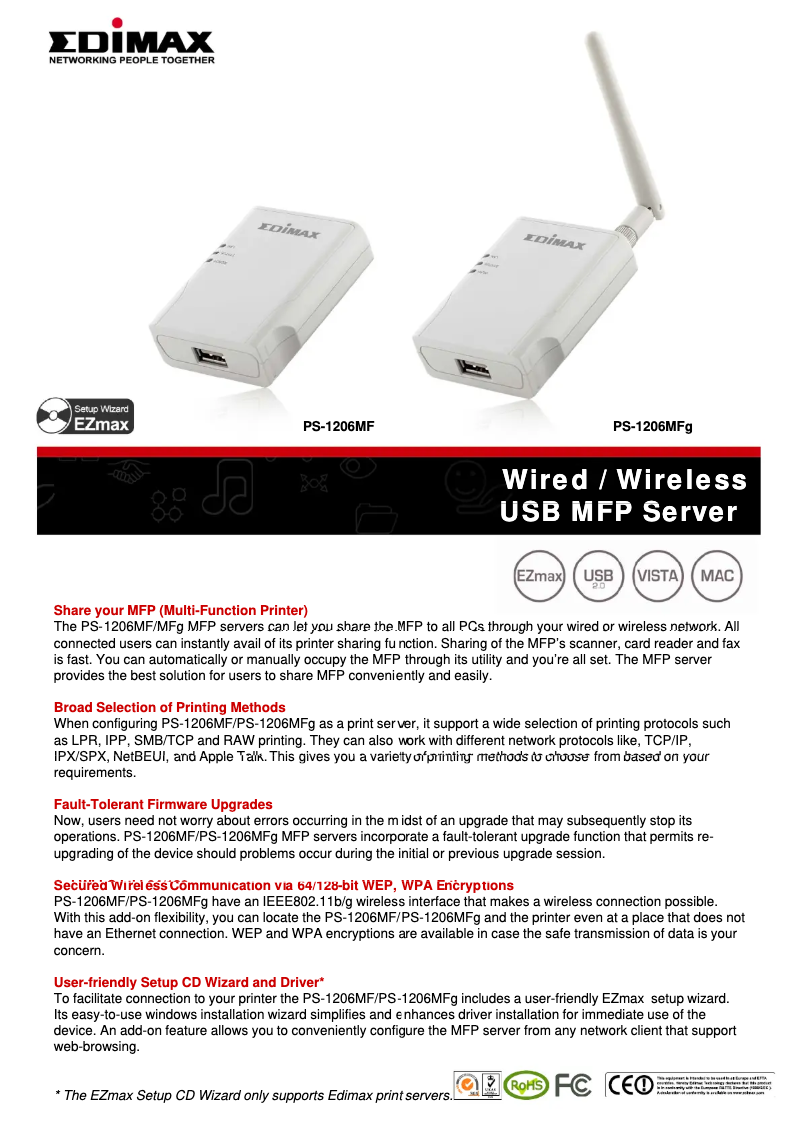 Page n°1 - Manuel utilisateur Edimax PS-1206MF