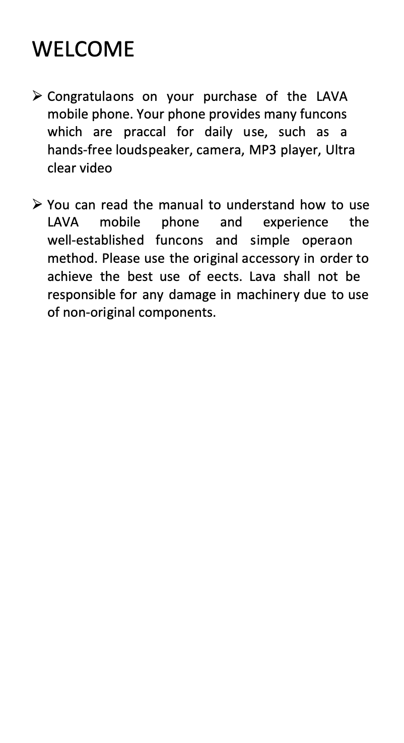 Page 1 de la notice Manuel utilisateur Lava Iris 349