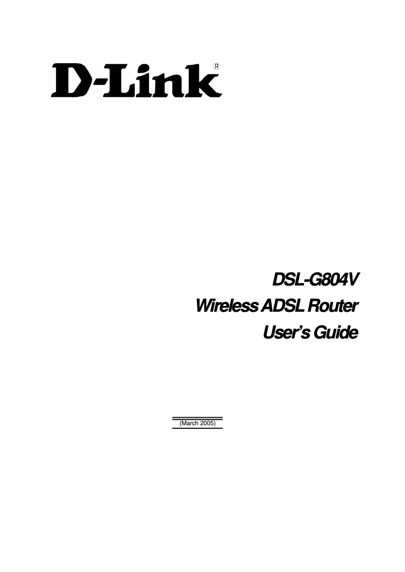 Page 1 de la notice Manuel utilisateur D-Link DSL-G804V